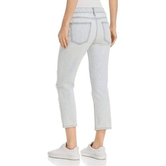 Current/Elliot The Cropped Straight Channon Destroy Light Wash Jeans Size 26 - Picture 5 of 12
